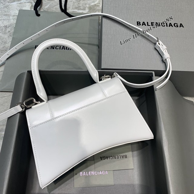 Balenciaga專櫃新款小號手提肩背女包原單沙漏包 巴黎世家平紋白銀扣沙漏包 fyj1407